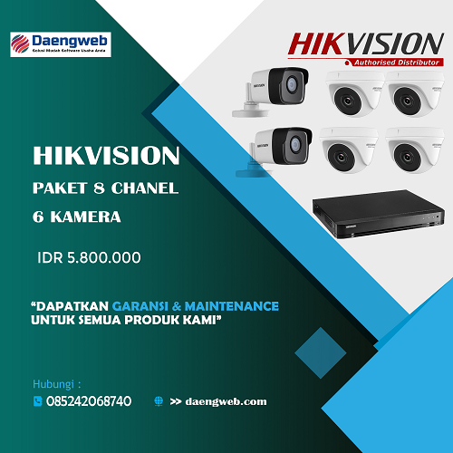 Paket CCTV Hikvision 6 Channel Solusi Keamanan Rumah Tangga Anda